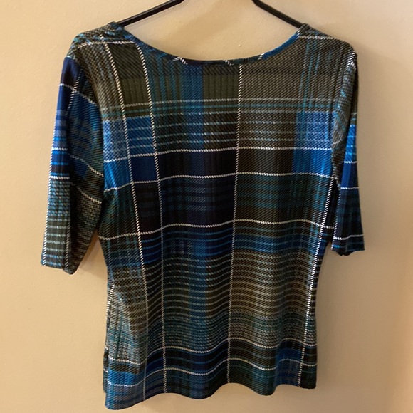 Kenar petite green plaid top - size medium - Picture 5 of 6
